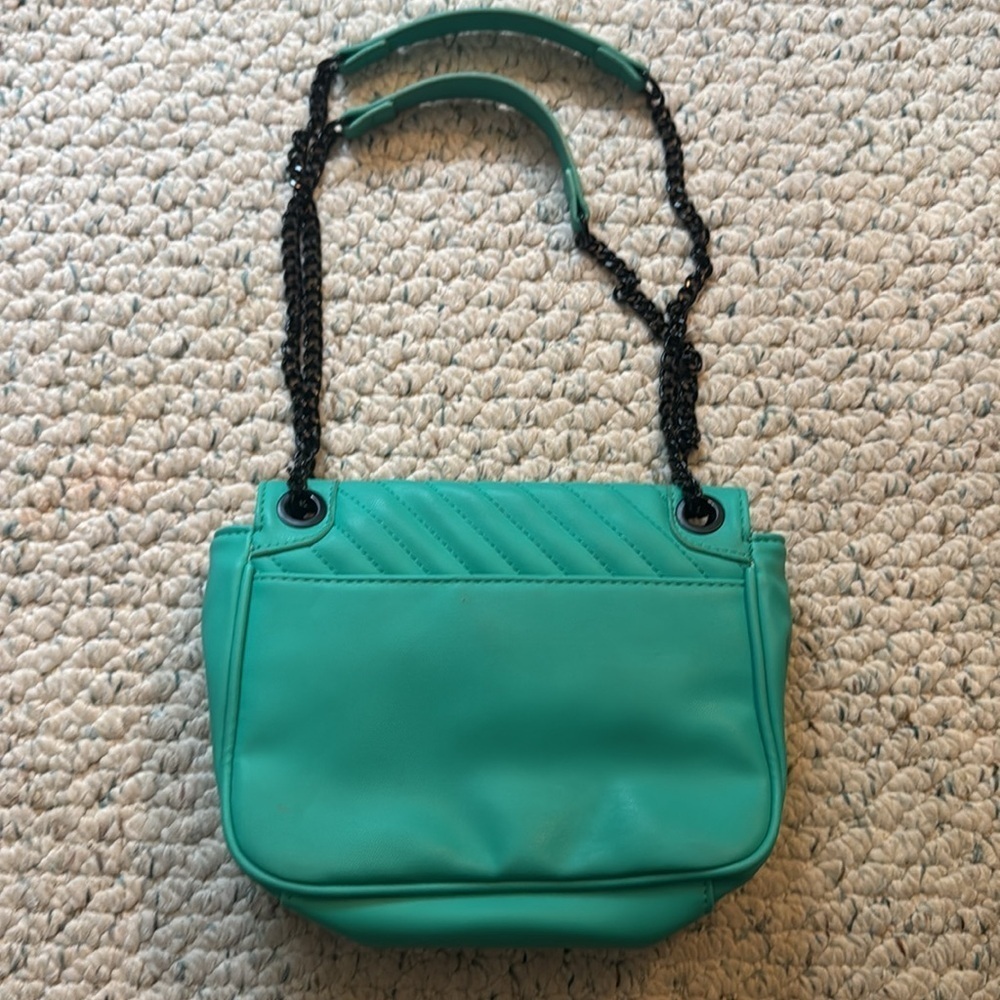 Badgley Mischka Aqua Quilted Bag - Picture 2 of 5
